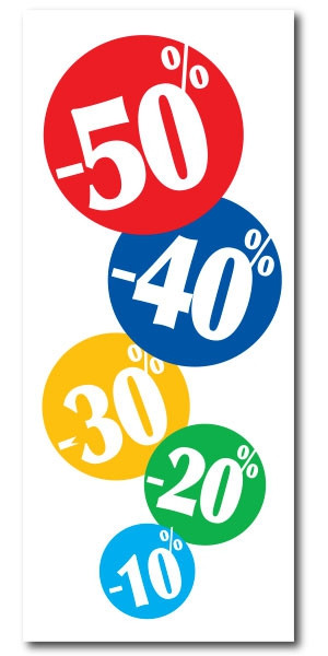 Affiche "10%20%30% 50%" L60 H140 cm