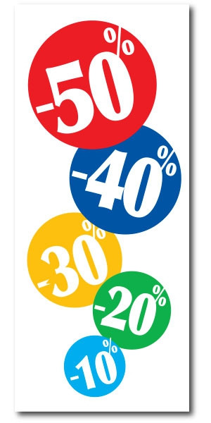 Affiche "-10%20%30%40%50%" L80 H165 cm