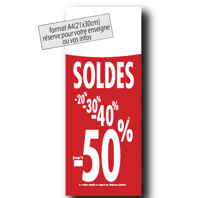 Panneau "SOLDES"  L30 H80 cm