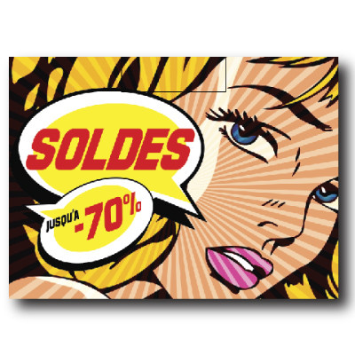 Affiche "SOLDES" L70 H50 cm