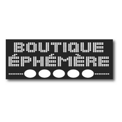 Sticker adhésif "BOUTIQUE EPHEMERE" L80 H30 cm