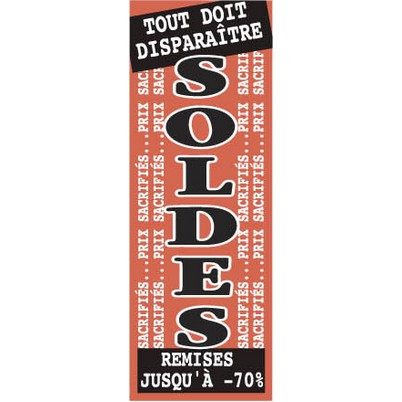 Affiche "SOLDES REMISES JUSQU' À -70%" fluo L60 H168 cm