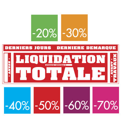 kit de 7 affiches LIQUIDATION TOTALE