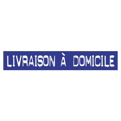 STICKER satiné L60 H10 cm "LIVRAISON A DOMICILE"