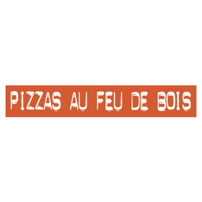 STICKER satiné L60 H10 cm "PIZZAS AU FEU DE BOIS"
