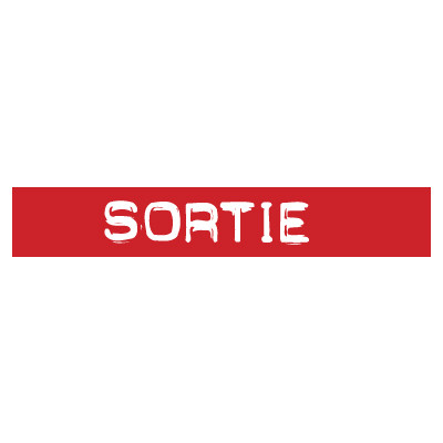 STICKER satiné L60 H10 cm "SORTIE"