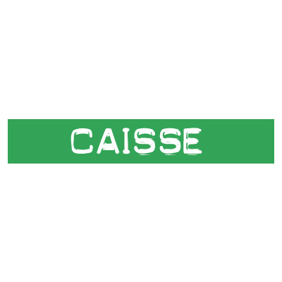 STICKER satiné L60 H10 cm "CAISSE"