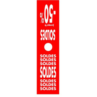 Affiche mannequin "SOLDES -50%" L40 H165 cm