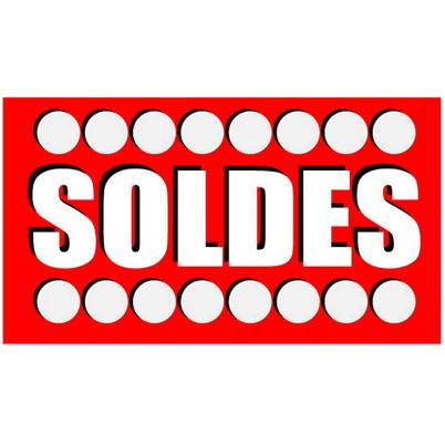 Affiche "SOLDES" L45 H25 cm