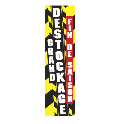 affiche" GRAND DESTOCKAGE  FIN DE SAISON" verticale 63x17cm