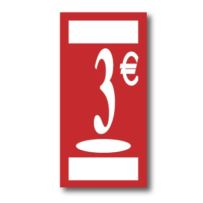 Panneau polypro "3€" L19 H38 cm