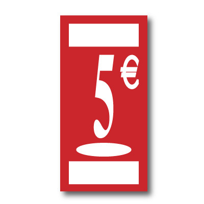 Panneau polypro 5€, 19x38cm