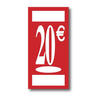 Panneau polypro "20€" L19 H38 cm
