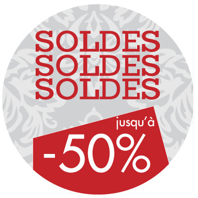 Carton rond "SOLDES"