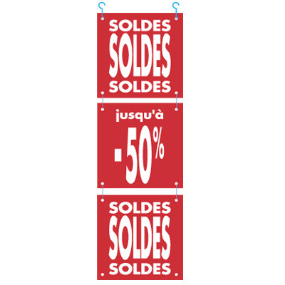 Guirlande de 3 cartons "SOLDES"