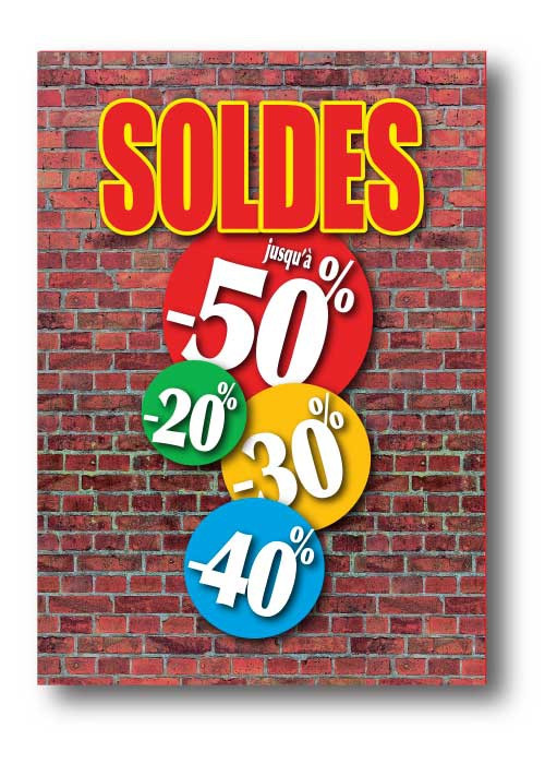 Affiche XXL SOLDES BRIQUES  L120 H170cm