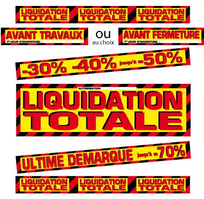 Kit de 6 affiches "LIQUIDATION TOTALE"