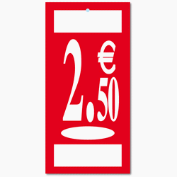 Panneau "2.5 €" L19 H37 cm