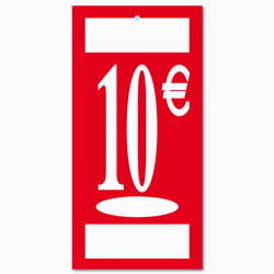 Panneau  "10 €" L19 H37 cm