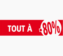 Affiche "TOUT à -80%" L120 H30 cm