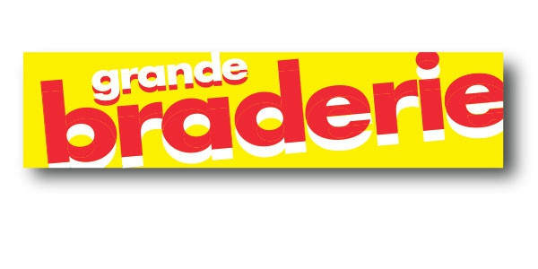 Affiche "GRANDE BRADERIE" L80 H20 cm