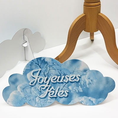 Chevalet nuage "JOYEUSES FÊTES" L40 H20 cm