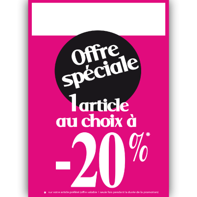 Panneau "Offre spéciale -20%" L100 H140 cm