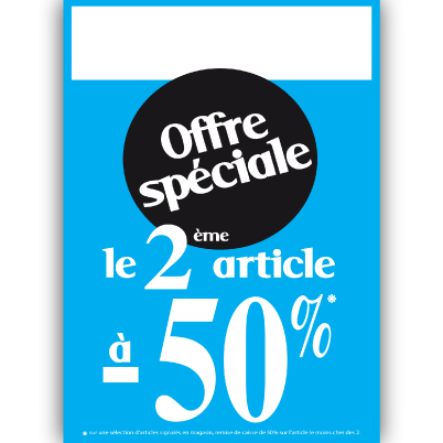 Panneau "Offre spéciale -50%" L100 H40 cm