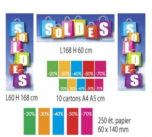 Kit de 3 affiches, 10 cartons et 250 etiquettes papier