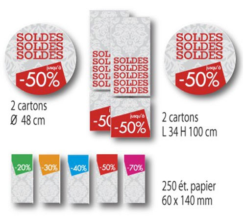 Kit de 4 cartons et 250 etiquettes papier