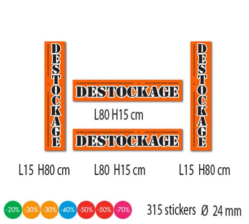 Kit de 4 affiches "DESTOCKAGE MASSIF"