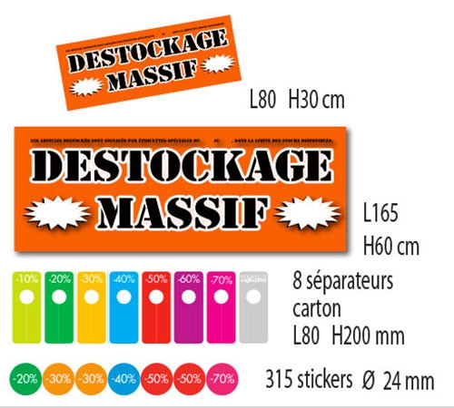 Kit de 2 affiches "DESTOCKAGE MASSIF"
