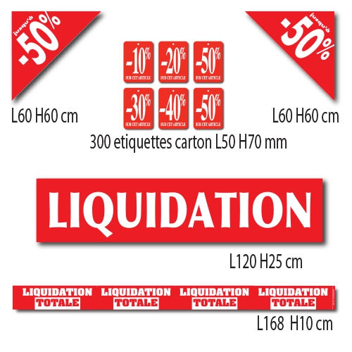 Kit de 4 affiches "LIQUIDATION"