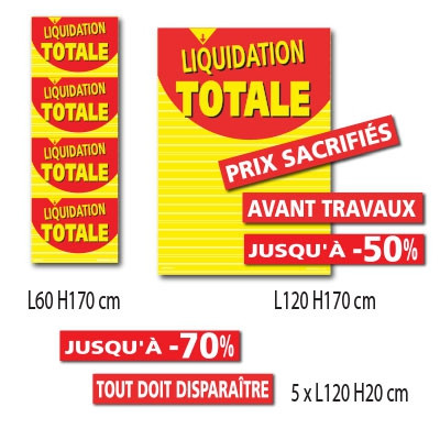 Kit de 7 affiches "LIQUIDATION TOTALE"