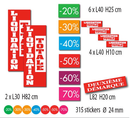 Kit de 13 affiches "LIQUIDATION TOTALE"