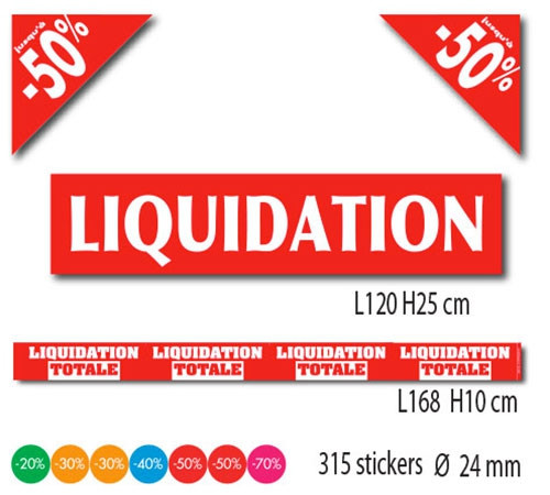 Kit de 4 affiches "LIQUIDATION TOTALE"