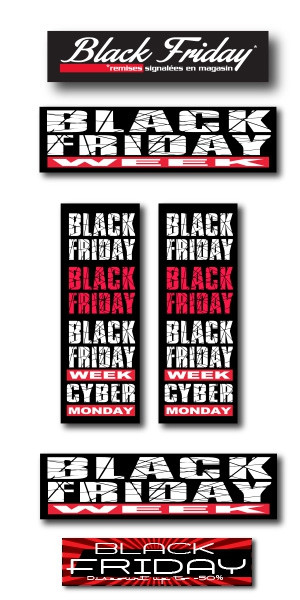 KIT 6 affiches BLACK FRIDAY