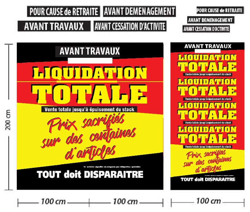 KIT 3 AFFICHES PANORAMIQUES L200+100 H200cm