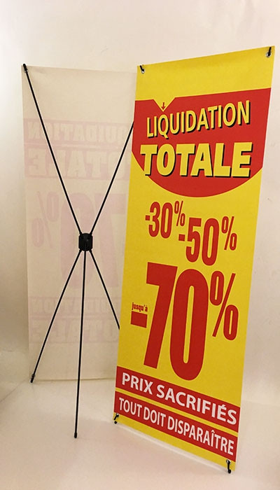 Bâche LIQUIDATION TOTALE 08 L60 H160 cm avec support 5 branches