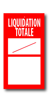 Paquet de 250 ét. papier L55 H105 mm  LIQUIDATION TOTALE 