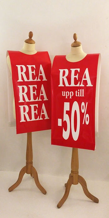 Poster mannequin  "REA -50%" L40 H168 cm