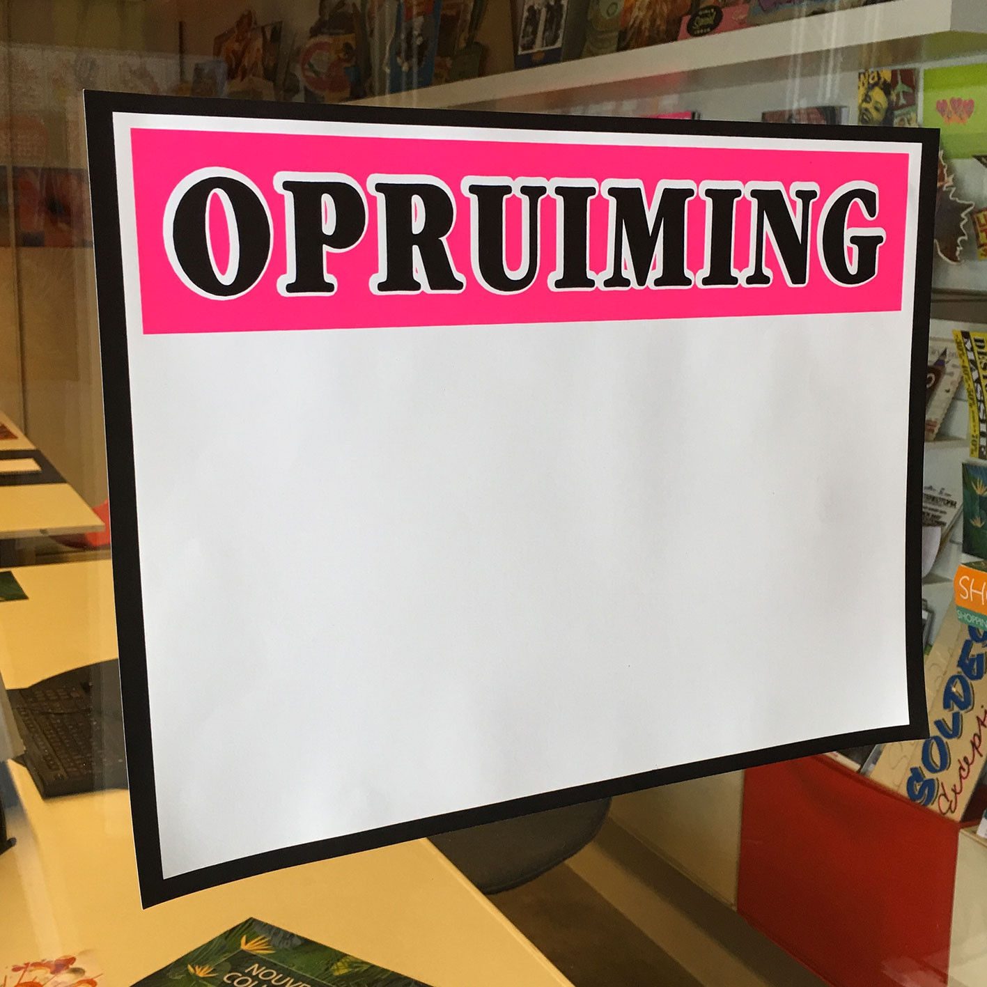 Affiche "OPRUIMING" L40 H30 cm