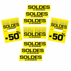 Le set de 9 affiches  "SOLDES de MI SAISON"