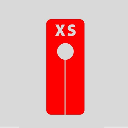 Marque taille "XS" rouge