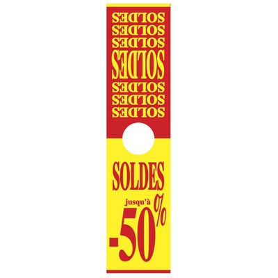 Affiche mannequin  "SOLDES jusqu'à -50%" L40 H165 cm