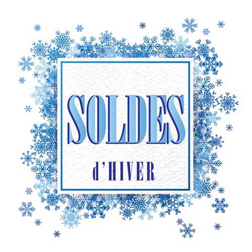 Affiche papier SOLDES D'HIVER  L50 H50cm