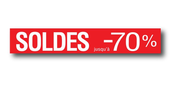 STICKER DE SOL "SOLDES-70%" L120 H20 cm