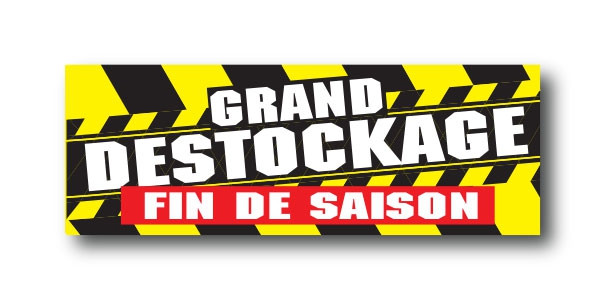 STICKER DE SOL "GRAND DESTOCKAGE de FIN de SAISON" L100 H35 cm