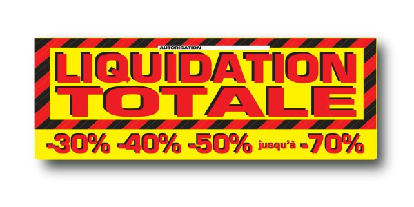 STICKER DE SOL "LIQUIDATION TOTALE" L100 H35 cm