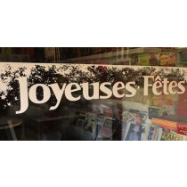 vitrophanie electrostatique " JOYEUSES FETES" L 100 H 17cm